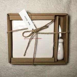 Rae Dunn MERRY CHRISTMAS & JOY Board & Knife Set